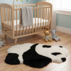 Fluffy Panda Shaped Kids Fur Rug 60x90cm