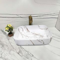 Marbelized Counter Basin Rectangle 515x400x135cm
