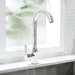 Chrome Pull-Out Kitchen Mixer