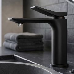 Brass Modern Basin Mixer Black