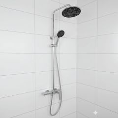 Modern Brass Shower Column Chrome