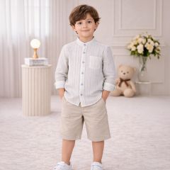 Boys Casual Shirt Plain Short Sleeve