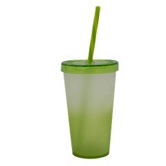 Double Colour Tumbler With Straw