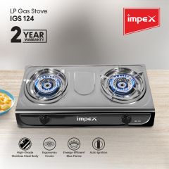 Impex LP Gas Stove Stainless Steel 2 Burner