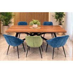 Wood Dining Table 6 Chair 5 Box