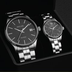 Metal Couple Watch Set