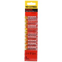 Kodak Super Heavy Duty Zinc Battery AA 12 Pieces