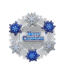 Blue & Silver Snowflake Christmas Wreath