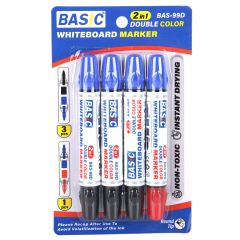 Basic White Board Double Color Marker Set 4 Pieces