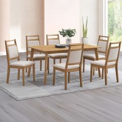 Wood Dining Table Set (Table,6x1Chairs)