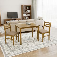 Wooden Dining Table (1 Table, 2 Chairs)
