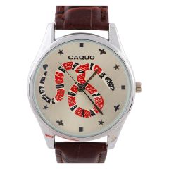 Caquo Gents Leather Strap Analog Watch W-682
