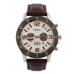 Omya Gents Leather Strap Analog Watch W-11640