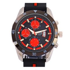 Bosck Gents Rubber Strap Analog Watch W-3153-1