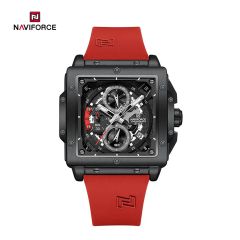 Naviforce Gents Rubber Watches Red 07843-8064