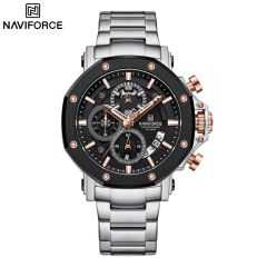Naviforce Gents Metal Watches Silver 07843-8065