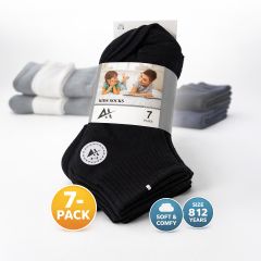 Boys Long Socks Set Black 7 Piece