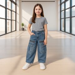 Girls Jeans Pant Regular Blue