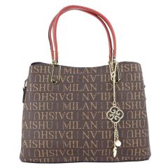 Ladies Bag Hard Printed Brown