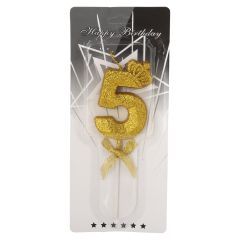 Happy Birthday Candle Numbers Gold
