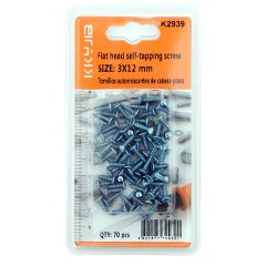 Flat Head Self-Tapping Screw 3x12mm 70 Pieces