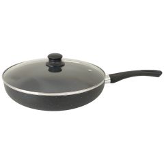 Granite Fry Pan With Glass Lid 30cm