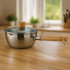 Stainless Steel Sauce Pan With Glass Lid 20cm