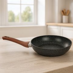 Granite Non-Stick Fry Pan With Wooden Handle 30cm