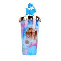 Plastic Tumbler with Straw 600ml