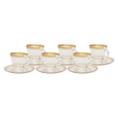Coffee Cup with Saucer Porcelain 6 Pieces