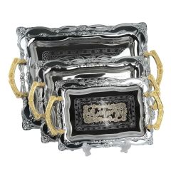 Stainless Steel Tray Set 3 Pieces