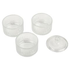 3 Part Glass Candy Bowl With Top Cover