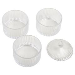 3 Part Glass Candy Bowl With Top Cover