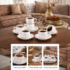Ceramic Tea Cup Saucer Set 12 Piece