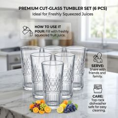 Water Tumbler Glass Set 6 Piece