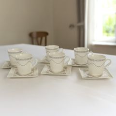 12 Pieces Turkeys Ceramic Coffee Cup  Saucer Set
