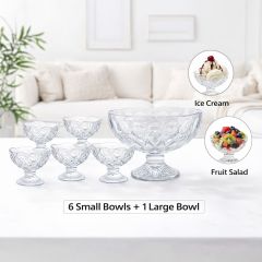 Glass Fruit Bowl Set 7 Piece