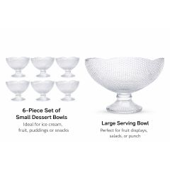 Glass Fruit Bowl Set 7 Piece