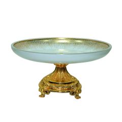 Ceramic Fruit Bowl W/ Mtl Stnd