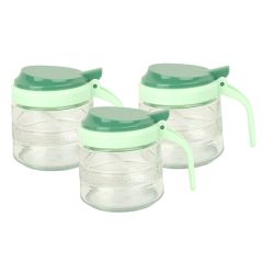 Glass Sugar Bowl With Cover 3 Pieces FBRY-3