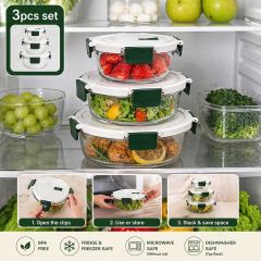 Glass Food Container Set 3 Piece