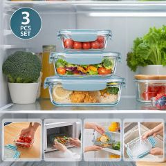 Glass Food Container Set 3 Piece