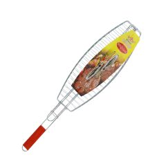 شواء سمك بمقبض خشبي بأبعاد 14 سم × 67 سم