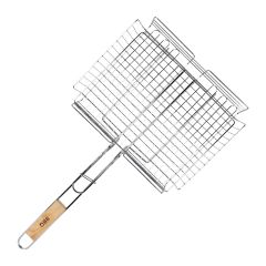 BBQ Grill Net Square with Wood Handle