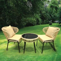 طقم طاولة قهوة من الخيزران 56+53