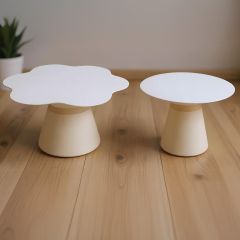 Round Glass Tea Table Set  