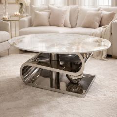 Tea Table Marble Single Round