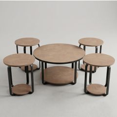 Wooden Tea Table Set 1+4
