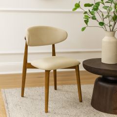 Modern Wood & Fabric Dining Chair