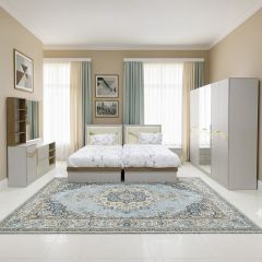 Twin Bed 120x200cm, Dressing Table, 6 Door Wardrobe, 1 Night Stand